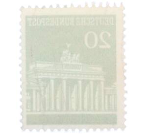 Почтовая марка 20 пфеннигов 1966 года Западная Германия (ФРГ) «Бранденбургские ворота» — Фото №2