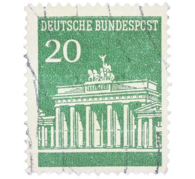 Почтовая марка 20 пфеннигов 1966 года Западная Германия (ФРГ) «Бранденбургские ворота» (Артикул: T11-37403) — Фото №1