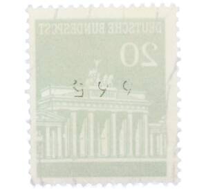 Почтовая марка 20 пфеннигов 1966 года Западная Германия (ФРГ) «Бранденбургские ворота» — Фото №2