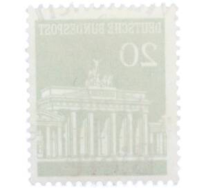 Почтовая марка 20 пфеннигов 1966 года Западная Германия (ФРГ) «Бранденбургские ворота» — Фото №2