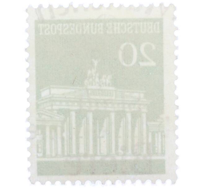 Почтовая марка 20 пфеннигов 1966 года Западная Германия (ФРГ) «Бранденбургские ворота» (Артикул: T11-37404) — Фото №2