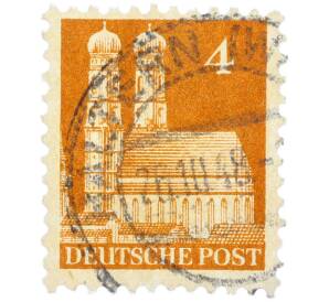 Почтовая марка 4 пфеннига 1948 года Германия (Бизония) «Мюнхенский кафедральный собор» — Фото №1
