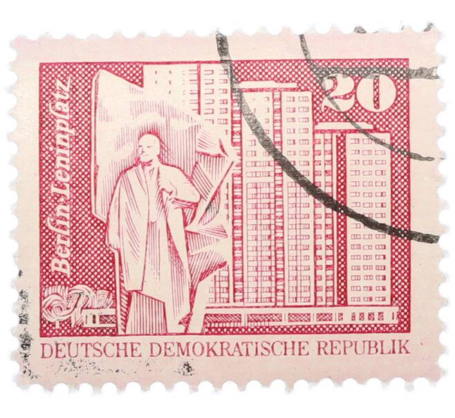 Почтовая марка 20 пфеннигов 1973 года Восточная Германия (ГДР) «Площадь Ленина в Берлине» (Артикул: T11-37418) — Фото №1