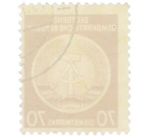 Почтовая марка 70 пфеннигов 1954 года Восточная Германия (ГДР) «Герб» — Фото №2