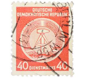 Почтовая марка 40 пфеннигов 1954 года Восточная Германия (ГДР) «Герб» — Фото №1