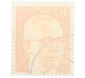 Почтовая марка 40 пфеннигов 1971 года Западная Германия (ФРГ) «Президент Густав Хайнеман» — Фото №2