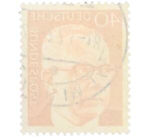 Почтовая марка 40 пфеннигов 1971 года Западная Германия (ФРГ) «Президент Густав Хайнеман» — Фото №2