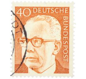 Почтовая марка 40 пфеннигов 1971 года Западная Германия (ФРГ) «Президент Густав Хайнеман» — Фото №1