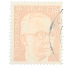 Почтовая марка 40 пфеннигов 1971 года Западная Германия (ФРГ) «Президент Густав Хайнеман» — Фото №2