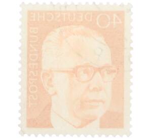 Почтовая марка 40 пфеннигов 1971 года Западная Германия (ФРГ) «Президент Густав Хайнеман» — Фото №2