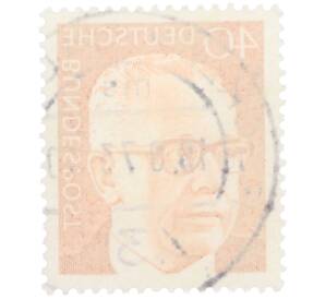 Почтовая марка 40 пфеннигов 1971 года Западная Германия (ФРГ) «Президент Густав Хайнеман» — Фото №2