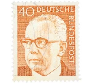 Почтовая марка 40 пфеннигов 1971 года Западная Германия (ФРГ) «Президент Густав Хайнеман» — Фото №1
