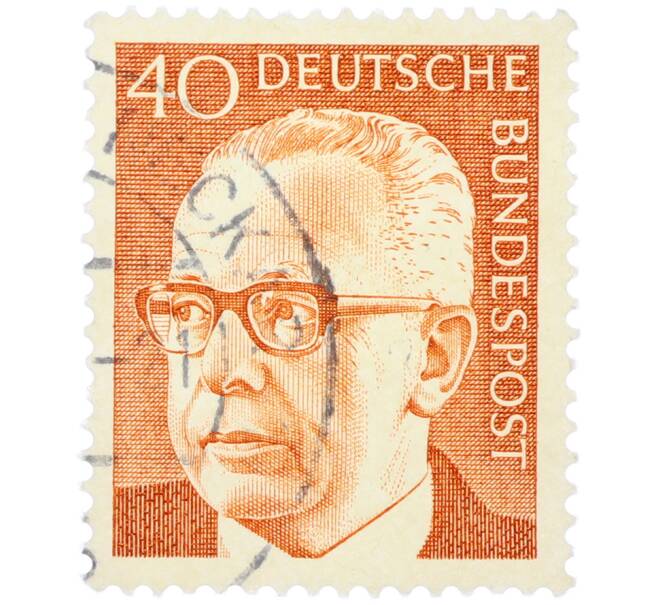 Почтовая марка 40 пфеннигов 1971 года Западная Германия (ФРГ) «Президент Густав Хайнеман» (Артикул: T11-37459) — Фото №1