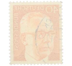 Почтовая марка 40 пфеннигов 1971 года Западная Германия (ФРГ) «Президент Густав Хайнеман» — Фото №2