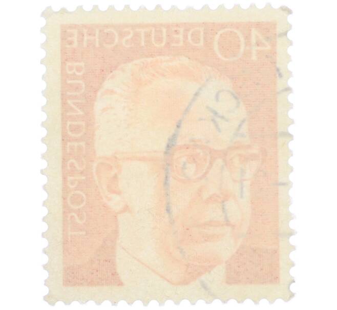 Почтовая марка 40 пфеннигов 1971 года Западная Германия (ФРГ) «Президент Густав Хайнеман» (Артикул: T11-37459) — Фото №2
