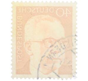 Почтовая марка 40 пфеннигов 1971 года Западная Германия (ФРГ) «Президент Густав Хайнеман» — Фото №2