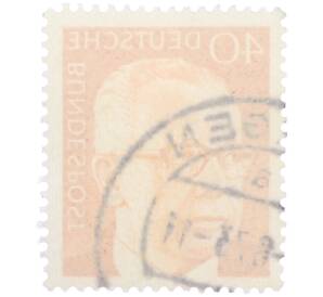 Почтовая марка 40 пфеннигов 1971 года Западная Германия (ФРГ) «Президент Густав Хайнеман» — Фото №2