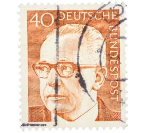 Почтовая марка 40 пфеннигов 1971 года Западная Германия (ФРГ) «Президент Густав Хайнеман» — Фото №1