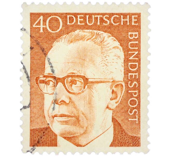 Почтовая марка 40 пфеннигов 1971 года Западная Германия (ФРГ) «Президент Густав Хайнеман» (Артикул: T11-37477) — Фото №1