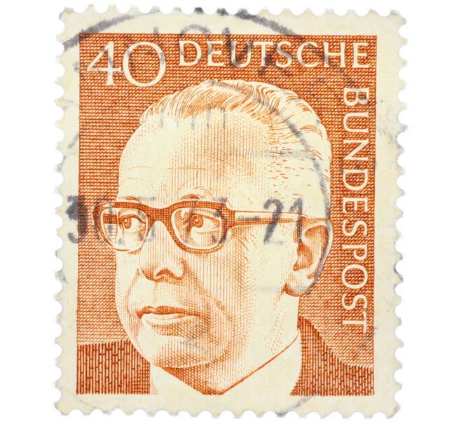 Почтовая марка 40 пфеннигов 1971 года Западная Германия (ФРГ) «Президент Густав Хайнеман» (Артикул: T11-37478) — Фото №1