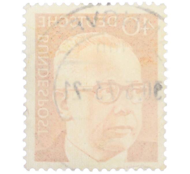 Почтовая марка 40 пфеннигов 1971 года Западная Германия (ФРГ) «Президент Густав Хайнеман» (Артикул: T11-37478) — Фото №2