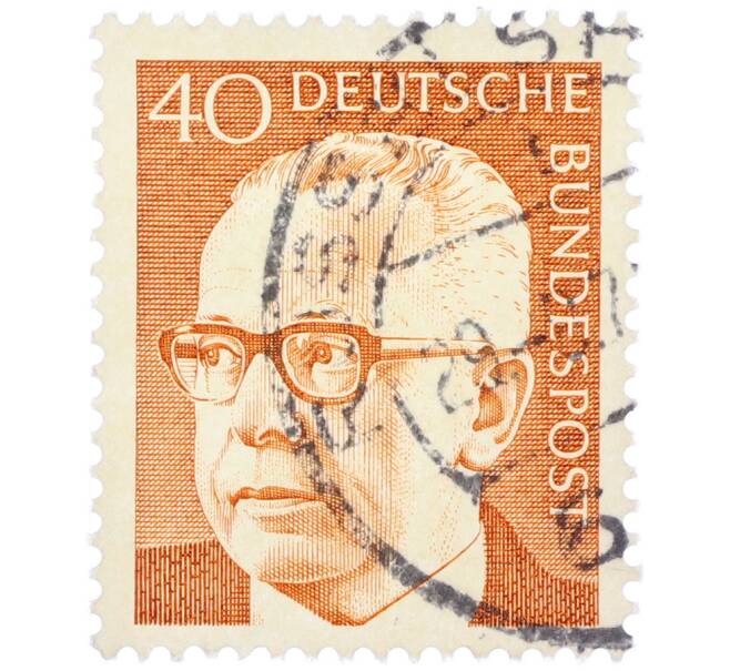 Почтовая марка 40 пфеннигов 1971 года Западная Германия (ФРГ) «Президент Густав Хайнеман» (Артикул: T11-37479) — Фото №1