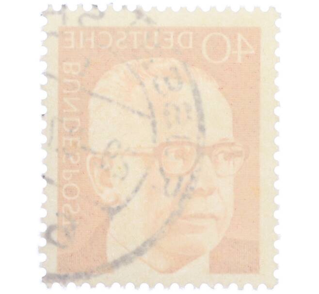 Почтовая марка 40 пфеннигов 1971 года Западная Германия (ФРГ) «Президент Густав Хайнеман» (Артикул: T11-37479) — Фото №2