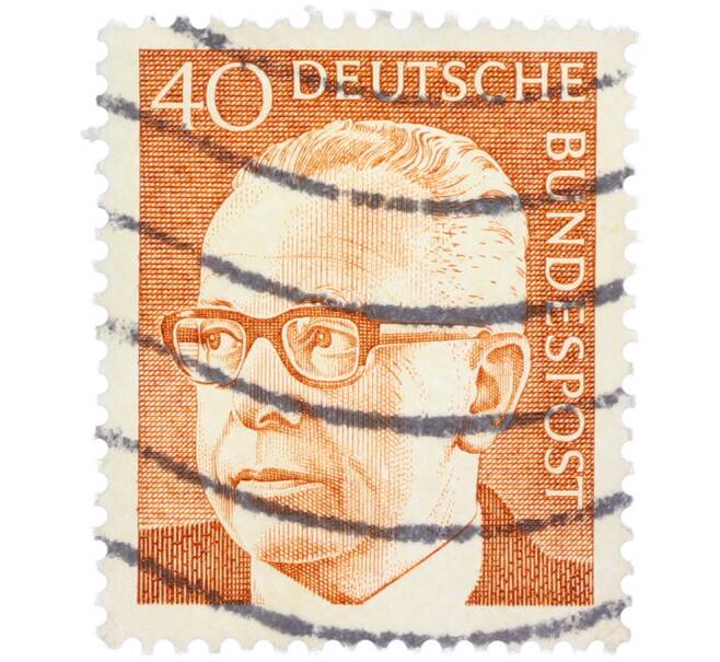 Почтовая марка 40 пфеннигов 1971 года Западная Германия (ФРГ) «Президент Густав Хайнеман» (Артикул: T11-37482) — Фото №1