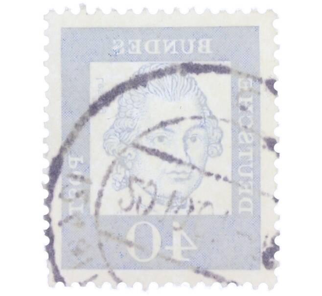 Почтовая марка 40 пфеннигов 1961 года Западная Германия (ФРГ) «Выдающиеся немцы — Готхольд Эфраим Лессинг» (Артикул: T11-37485) — Фото №2