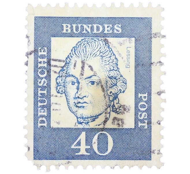 Почтовая марка 40 пфеннигов 1961 года Западная Германия (ФРГ) «Выдающиеся немцы — Готхольд Эфраим Лессинг» (Артикул: T11-37486) — Фото №1