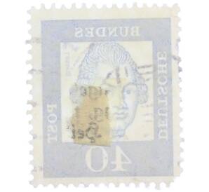 Почтовая марка 40 пфеннигов 1961 года Западная Германия (ФРГ) «Выдающиеся немцы — Готхольд Эфраим Лессинг» — Фото №2