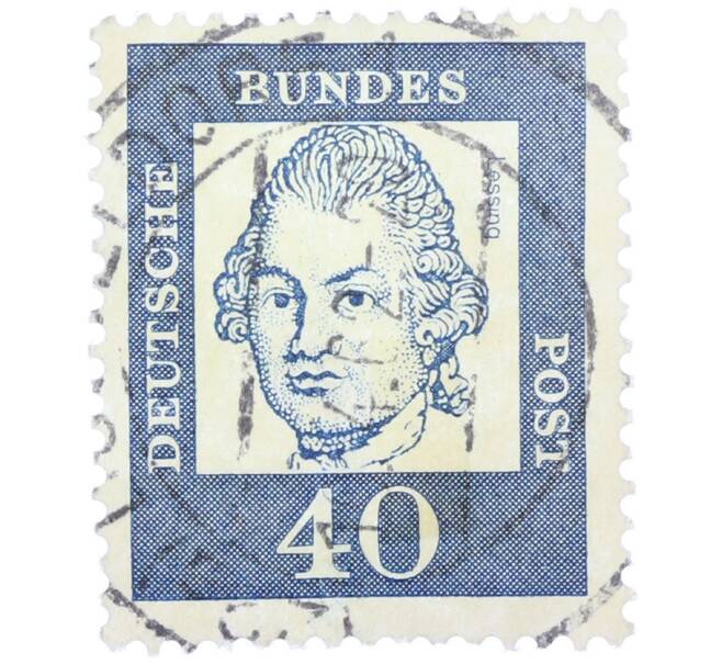Почтовая марка 40 пфеннигов 1961 года Западная Германия (ФРГ) «Выдающиеся немцы — Готхольд Эфраим Лессинг» (Артикул: T11-37488) — Фото №1