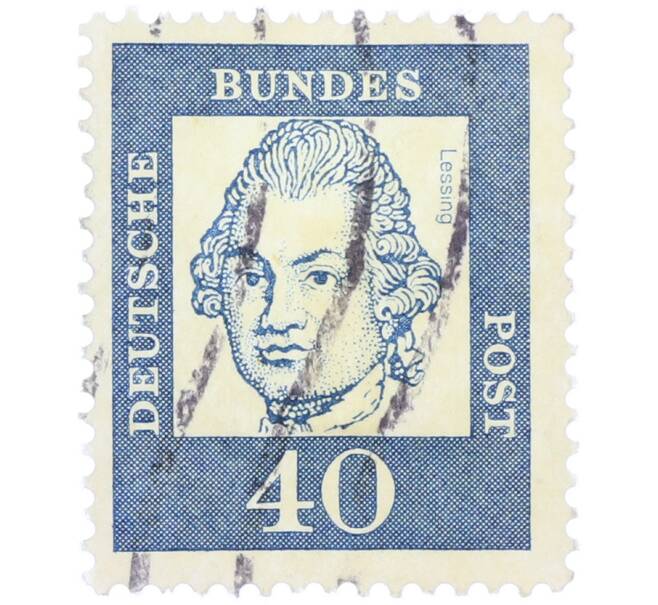 Почтовая марка 40 пфеннигов 1961 года Западная Германия (ФРГ) «Выдающиеся немцы — Готхольд Эфраим Лессинг» (Артикул: T11-37490) — Фото №1