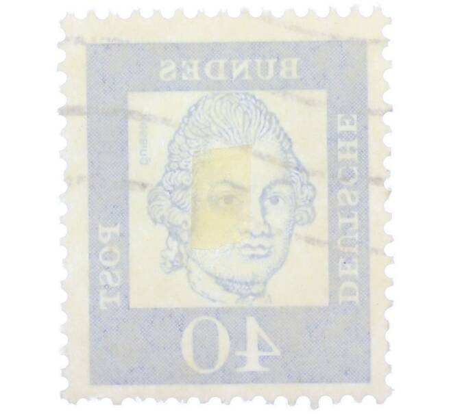 Почтовая марка 40 пфеннигов 1961 года Западная Германия (ФРГ) «Выдающиеся немцы — Готхольд Эфраим Лессинг» (Артикул: T11-37495) — Фото №2