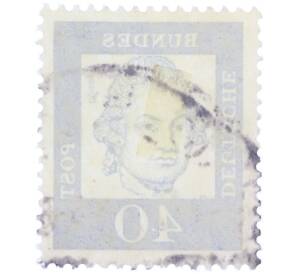 Почтовая марка 40 пфеннигов 1961 года Западная Германия (ФРГ) «Выдающиеся немцы — Готхольд Эфраим Лессинг» — Фото №2