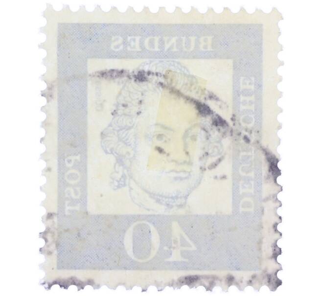 Почтовая марка 40 пфеннигов 1961 года Западная Германия (ФРГ) «Выдающиеся немцы — Готхольд Эфраим Лессинг» (Артикул: T11-37496) — Фото №2