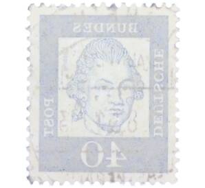 Почтовая марка 40 пфеннигов 1961 года Западная Германия (ФРГ) «Выдающиеся немцы — Готхольд Эфраим Лессинг» — Фото №2
