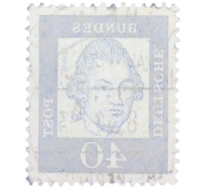 Почтовая марка 40 пфеннигов 1961 года Западная Германия (ФРГ) «Выдающиеся немцы — Готхольд Эфраим Лессинг» (Артикул: T11-37497) — Фото №2