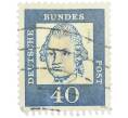 Почтовая марка 40 пфеннигов 1961 года Западная Германия (ФРГ) «Выдающиеся немцы — Готхольд Эфраим Лессинг» (Артикул: T11-37498) — Фото №1