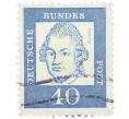 Почтовая марка 40 пфеннигов 1961 года Западная Германия (ФРГ) «Выдающиеся немцы — Готхольд Эфраим Лессинг» (Артикул: T11-37499) — Фото №1