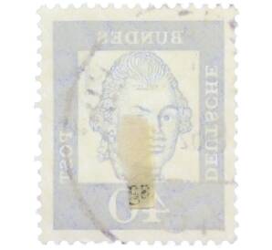 Почтовая марка 40 пфеннигов 1961 года Западная Германия (ФРГ) «Выдающиеся немцы — Готхольд Эфраим Лессинг» — Фото №2