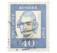 Почтовая марка 40 пфеннигов 1961 года Западная Германия (ФРГ) «Выдающиеся немцы — Готхольд Эфраим Лессинг» (Артикул: T11-37501) — Фото №1