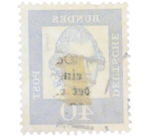Почтовая марка 40 пфеннигов 1961 года Западная Германия (ФРГ) «Выдающиеся немцы — Готхольд Эфраим Лессинг» — Фото №2