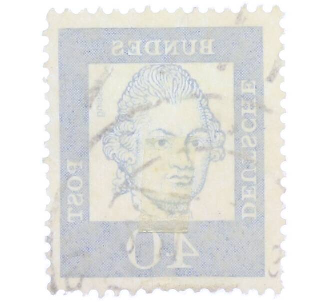 Почтовая марка 40 пфеннигов 1961 года Западная Германия (ФРГ) «Выдающиеся немцы — Готхольд Эфраим Лессинг» (Артикул: T11-37503) — Фото №2