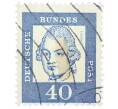 Почтовая марка 40 пфеннигов 1961 года Западная Германия (ФРГ) «Выдающиеся немцы — Готхольд Эфраим Лессинг» (Артикул: T11-37504) — Фото №1