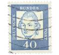 Почтовая марка 40 пфеннигов 1961 года Западная Германия (ФРГ) «Выдающиеся немцы — Готхольд Эфраим Лессинг» (Артикул: T11-37505) — Фото №1