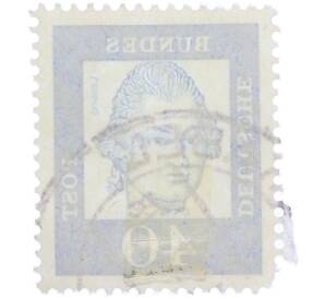 Почтовая марка 40 пфеннигов 1961 года Западная Германия (ФРГ) «Выдающиеся немцы — Готхольд Эфраим Лессинг» — Фото №2