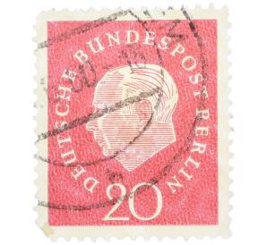 Почтовая марка 20 пфеннигов 1959 года Западная Германия (ФРГ) «Теодор Хойс» — Фото №1