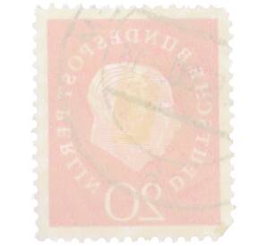 Почтовая марка 20 пфеннигов 1959 года Западная Германия (ФРГ) «Теодор Хойс» — Фото №2