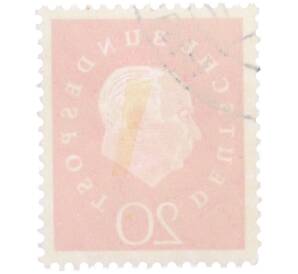 Почтовая марка 20 пфеннигов 1959 года Западная Германия (ФРГ) «Теодор Хойс» — Фото №2